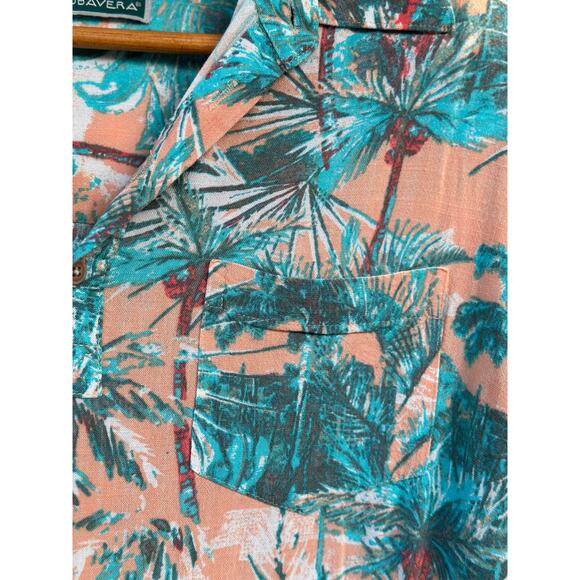 Cabavera Men’s Medium Tropical Print Hawaiian Short Sleeve Button Down Shirt - Picture 7 of 7
